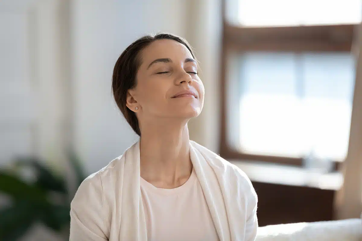 woman breathing well in Denver, CO.