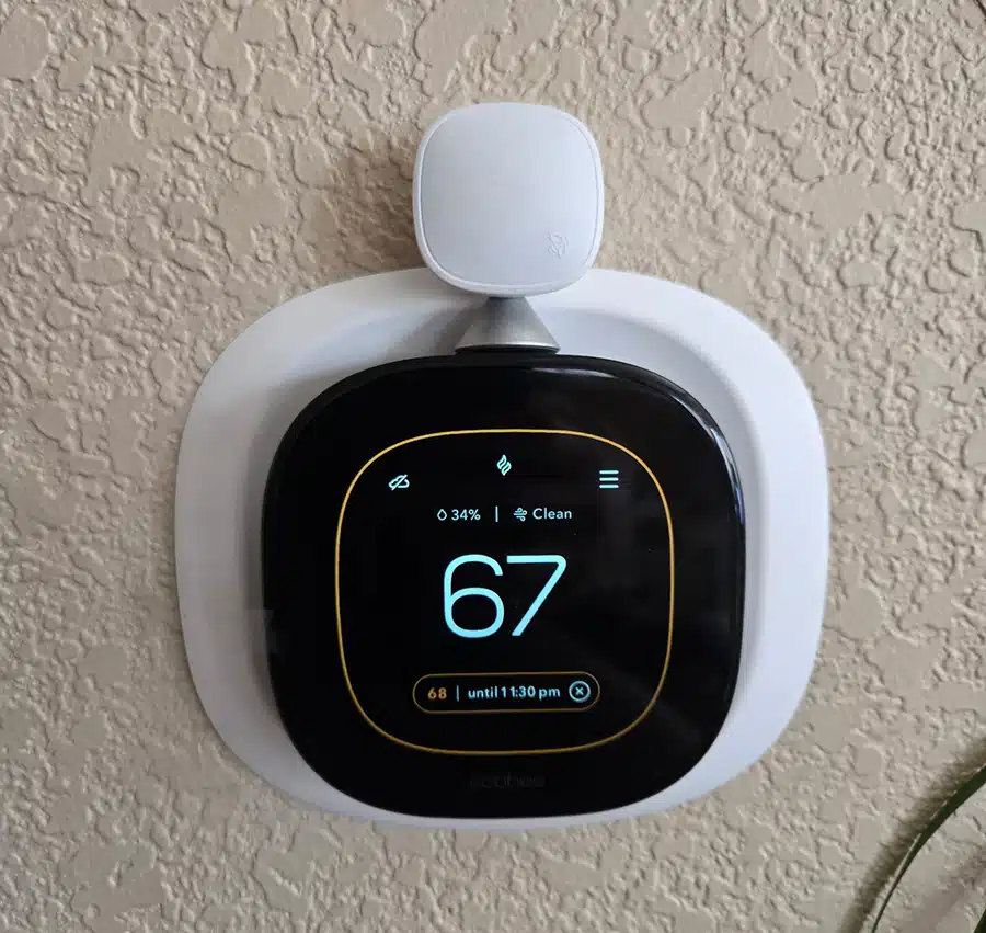 ecobee smart thermostat installed in Denver by Top Shelf