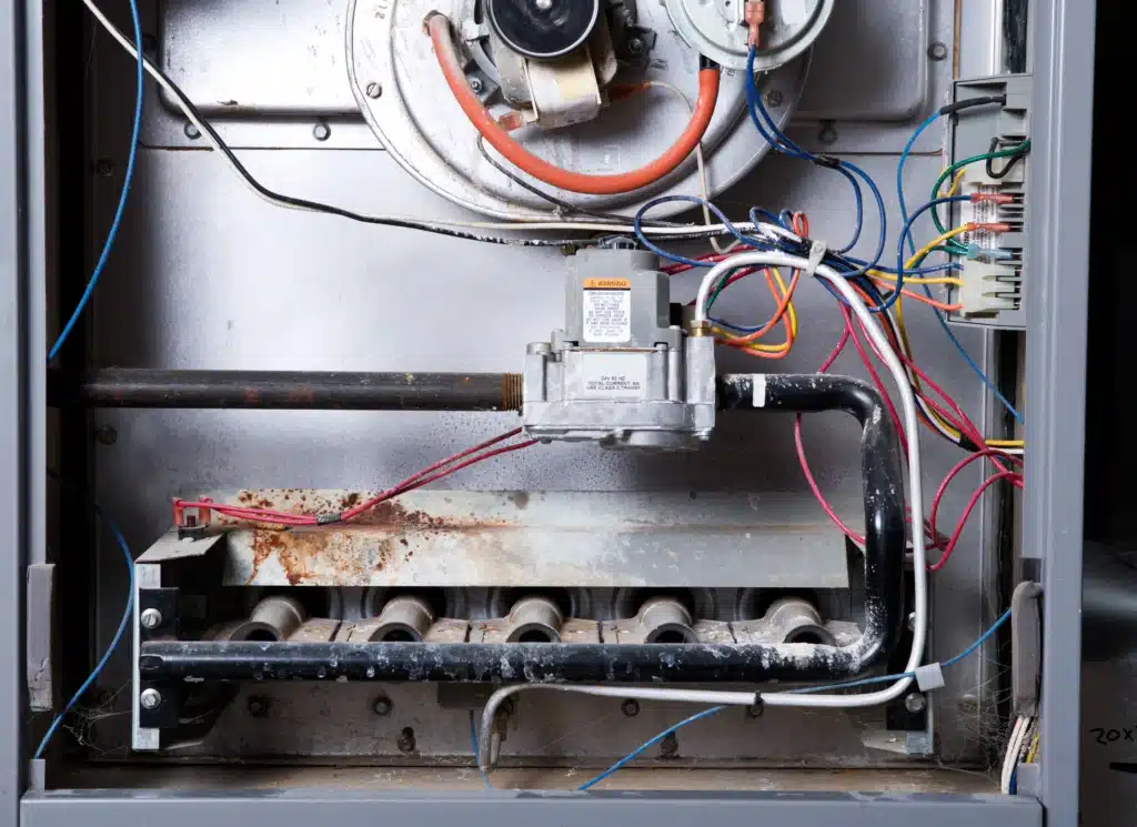 Inside of a furnace in Denver, CO.